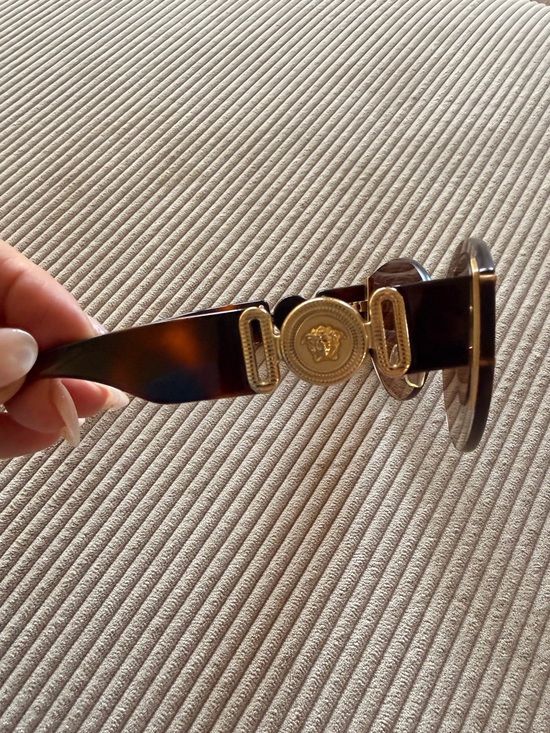Versace Medusa Biggie Rimless Shield Sunglasses with Gold Medallion main image 4